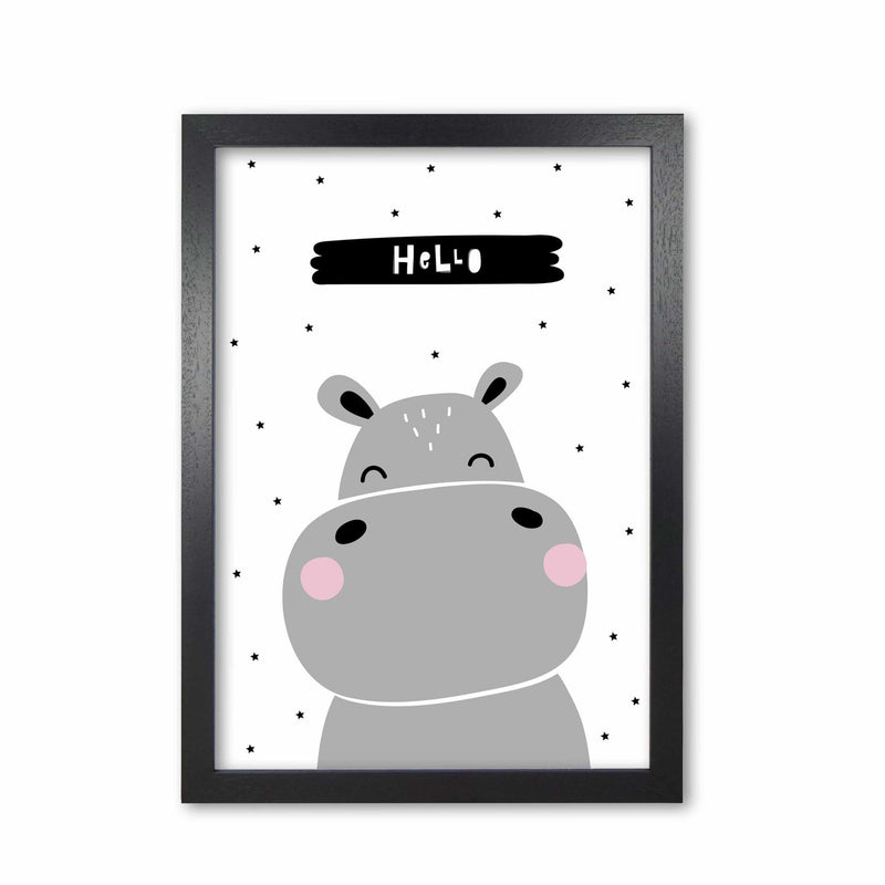 Hello hippo modern fine art print
