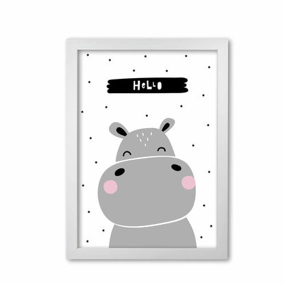 Hello hippo modern fine art print