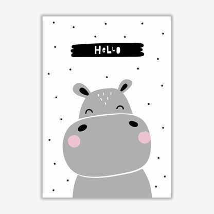 Hello hippo modern fine art print