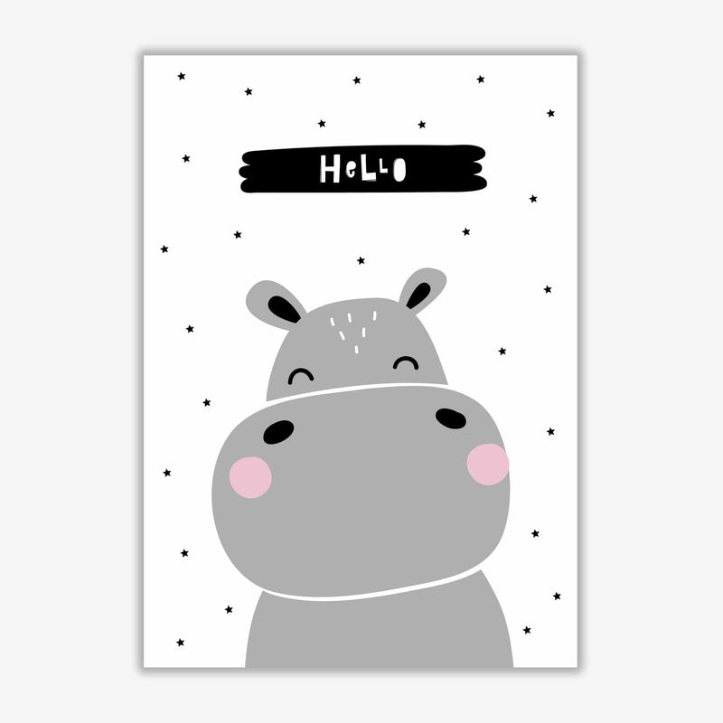Hello hippo modern fine art print