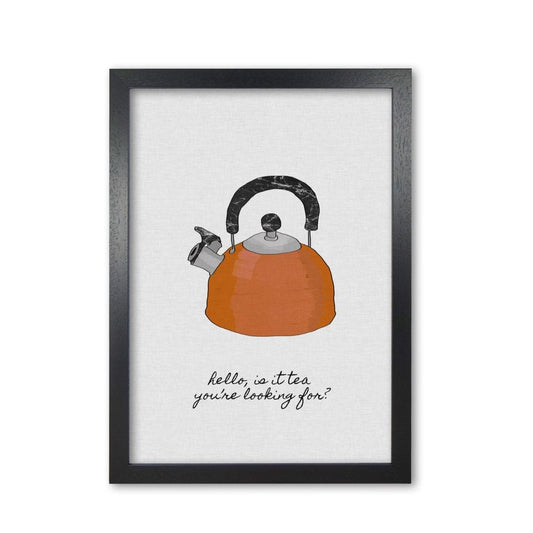 Hello is it tea fine art print by orara studio, framed kitchen wall art