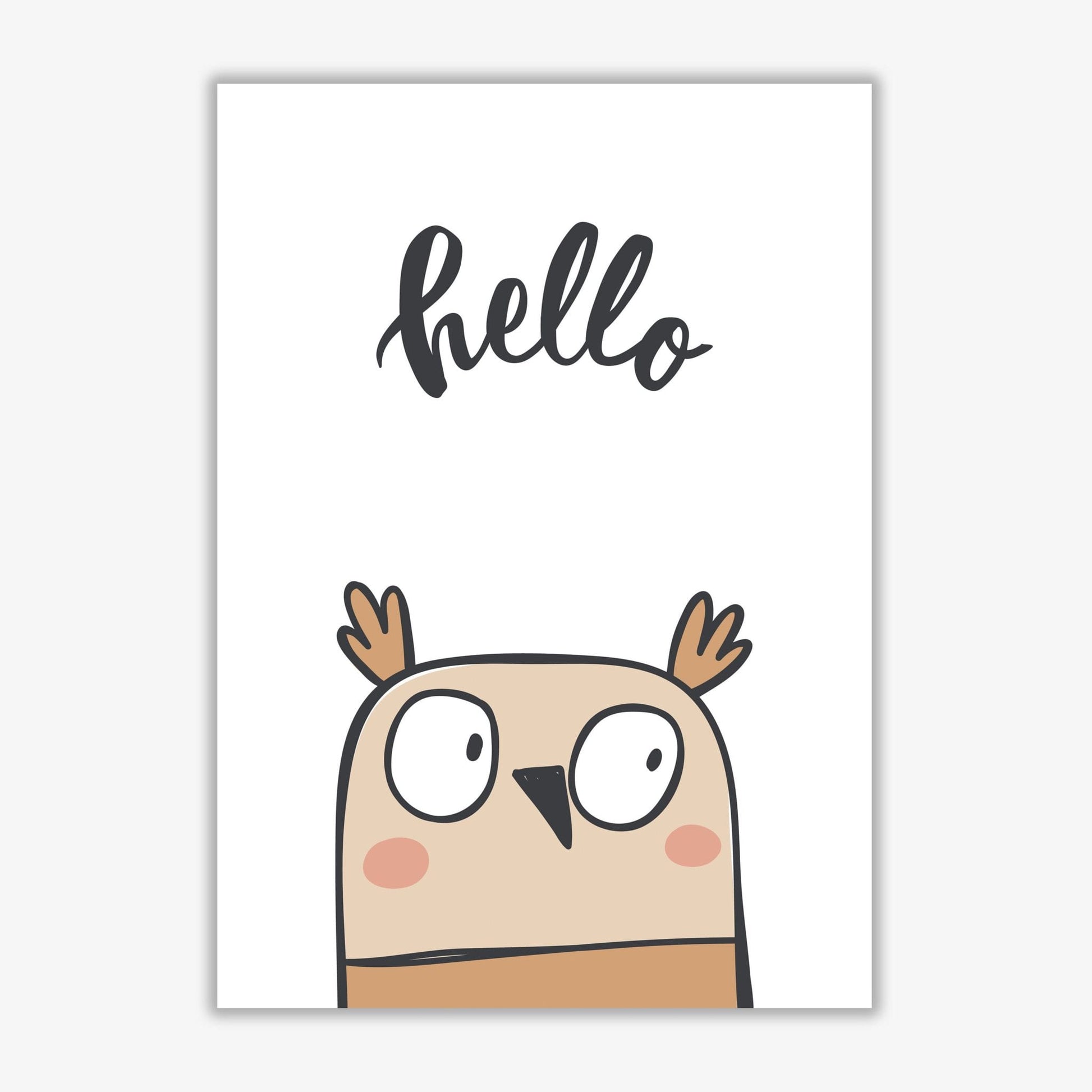 Hello owl modern fine art print