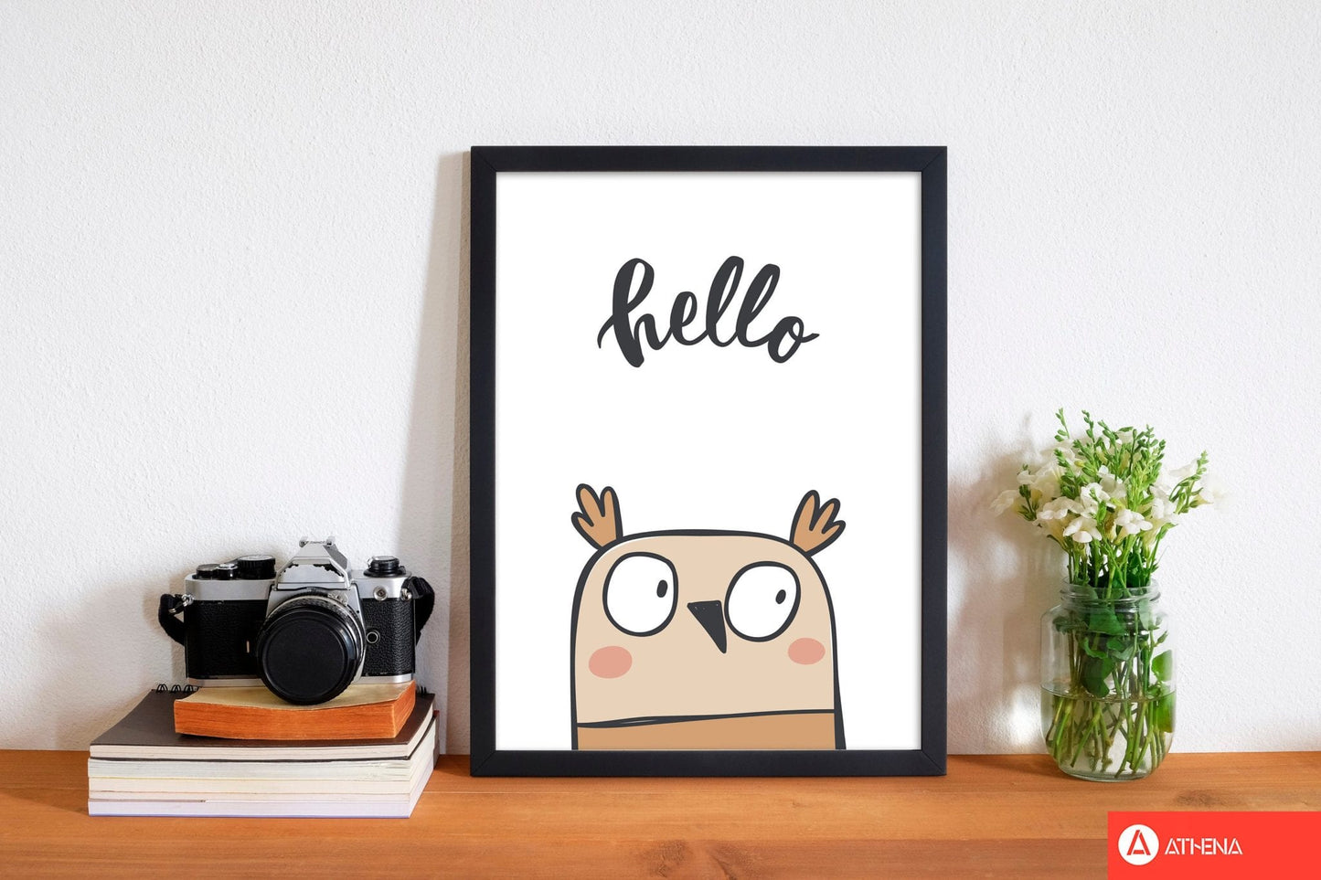 Hello owl modern fine art print