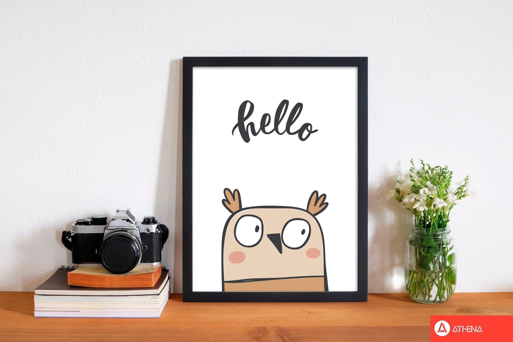 Hello owl modern fine art print