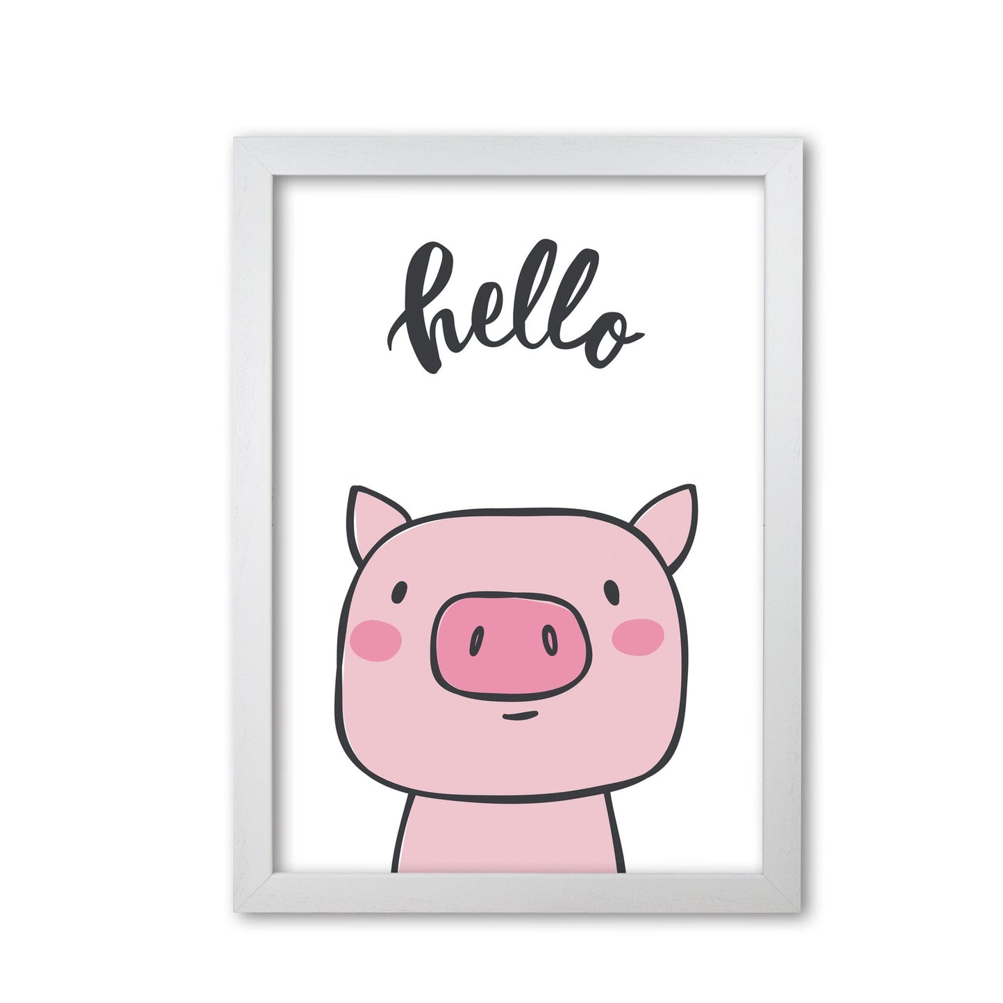 Hello pig modern fine art print