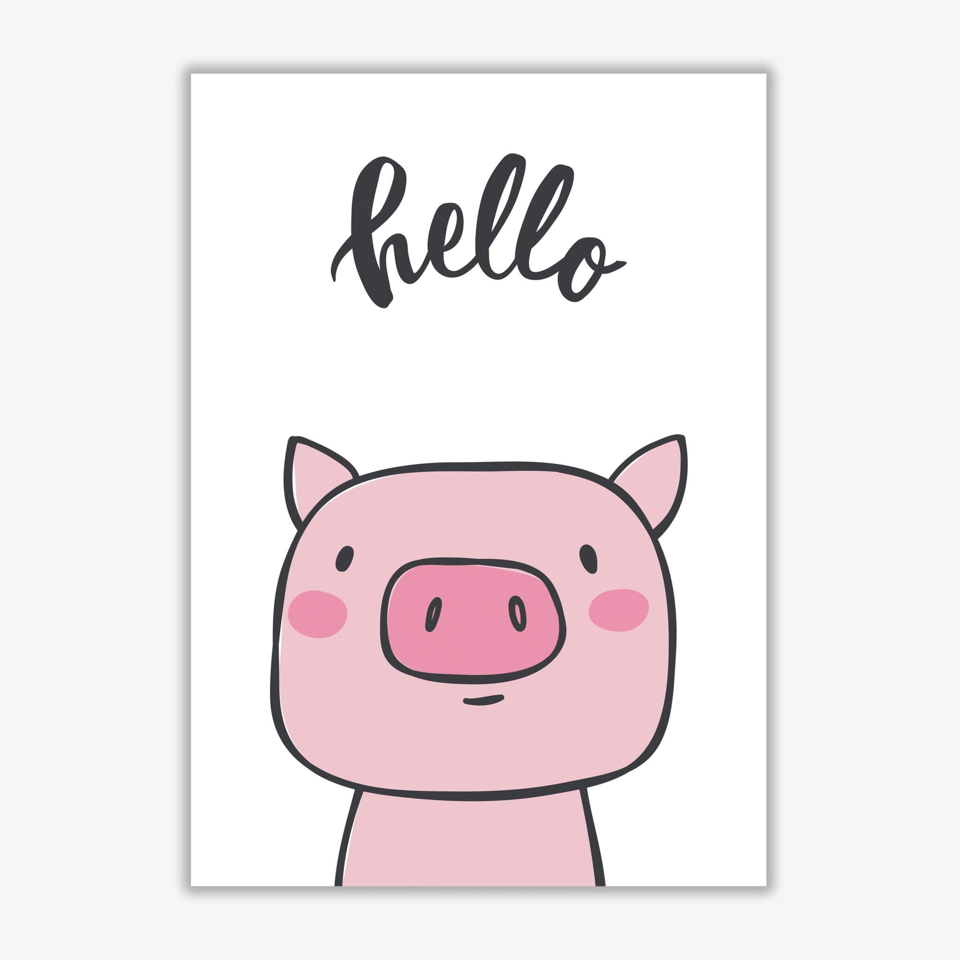Hello pig modern fine art print
