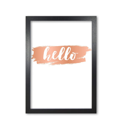 Hello rose gold modern fine art print, framed typography wall art