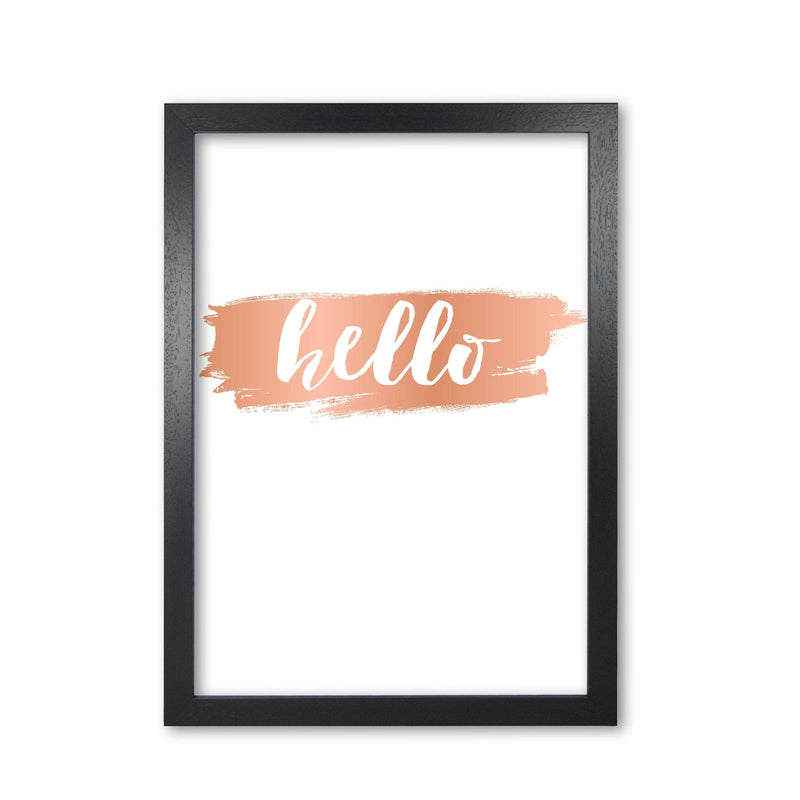 Hello rose gold modern fine art print, framed typography wall art