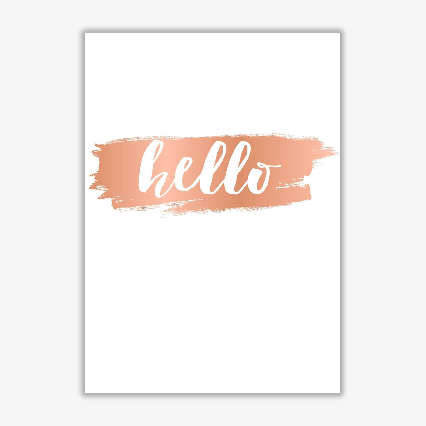 Hello rose gold modern fine art print, framed typography wall art