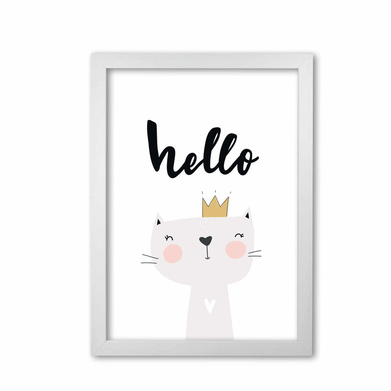 Hello scandi cat modern fine art print