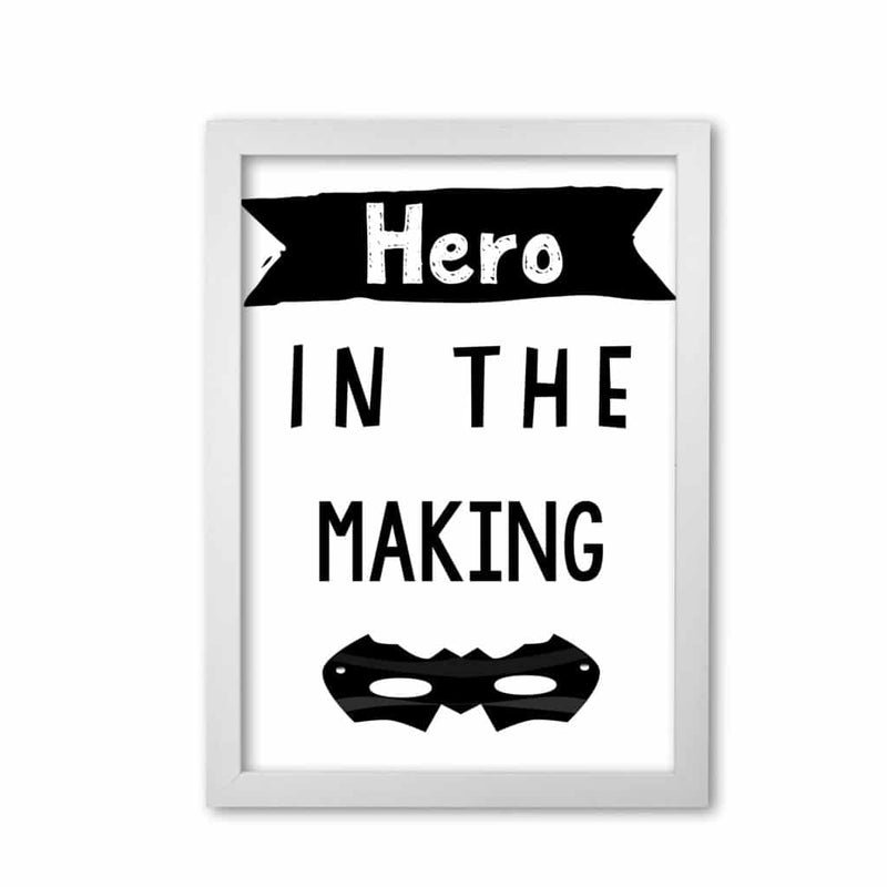 Hero in the making modern fine art print, framed childrens nursey wall art poster