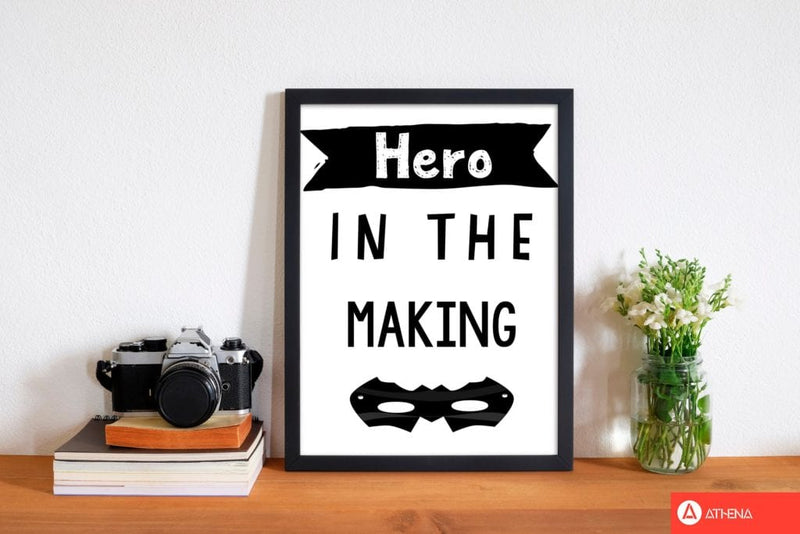 Hero in the making modern fine art print, framed childrens nursey wall art poster