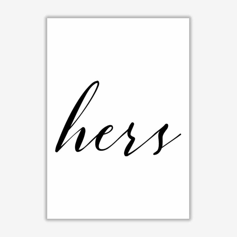 Hers modern fine art print, framed typography wall art