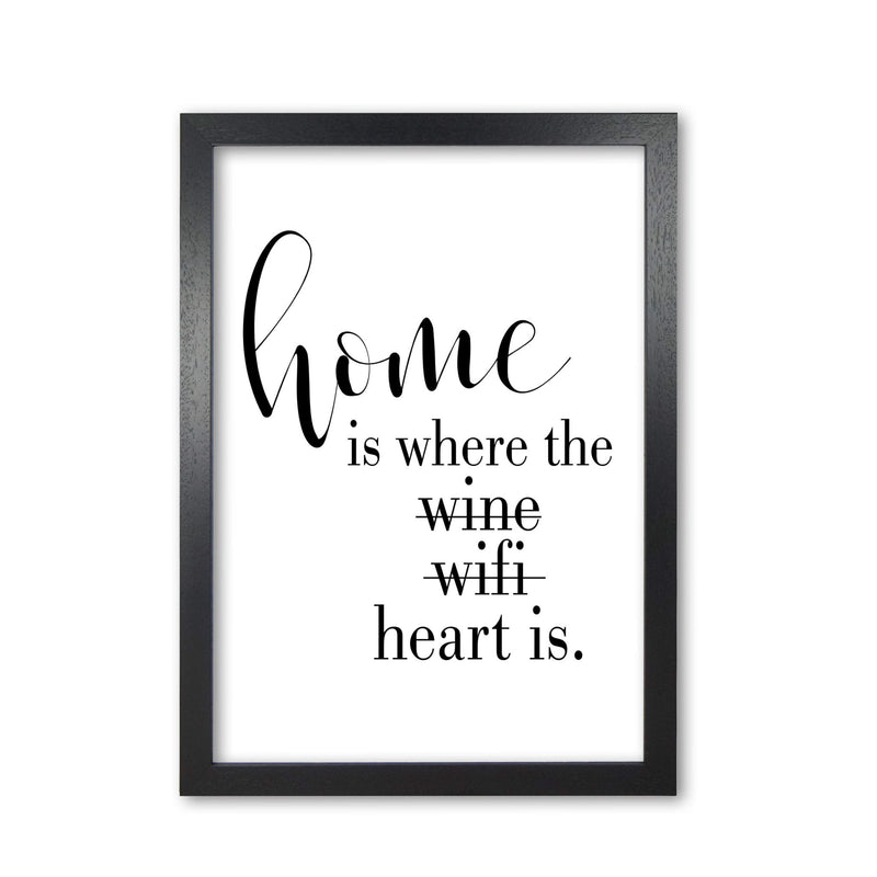 Home is where the heart is modern fine art print, framed typography wall art
