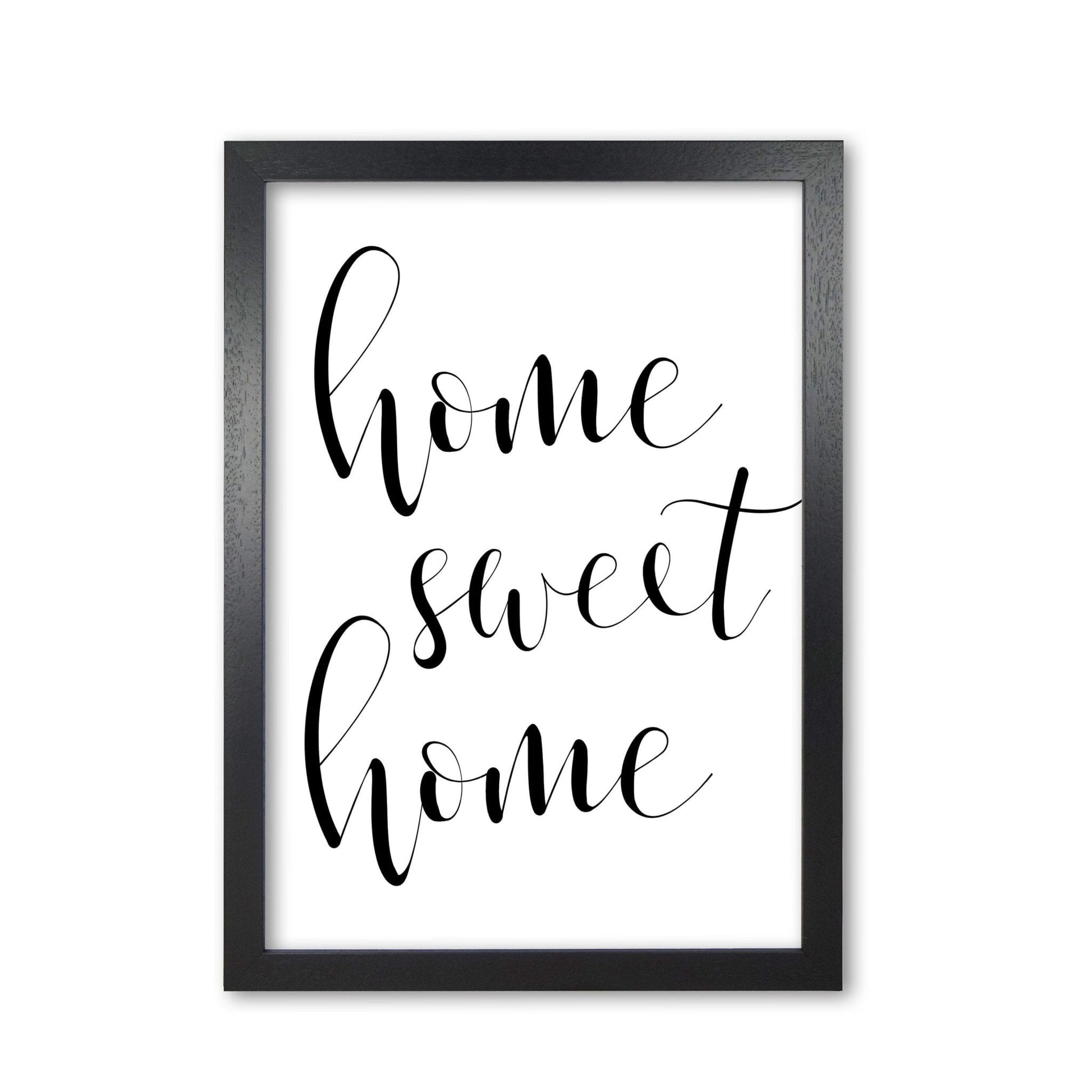 Home sweet home modern fine art print, framed typography wall art