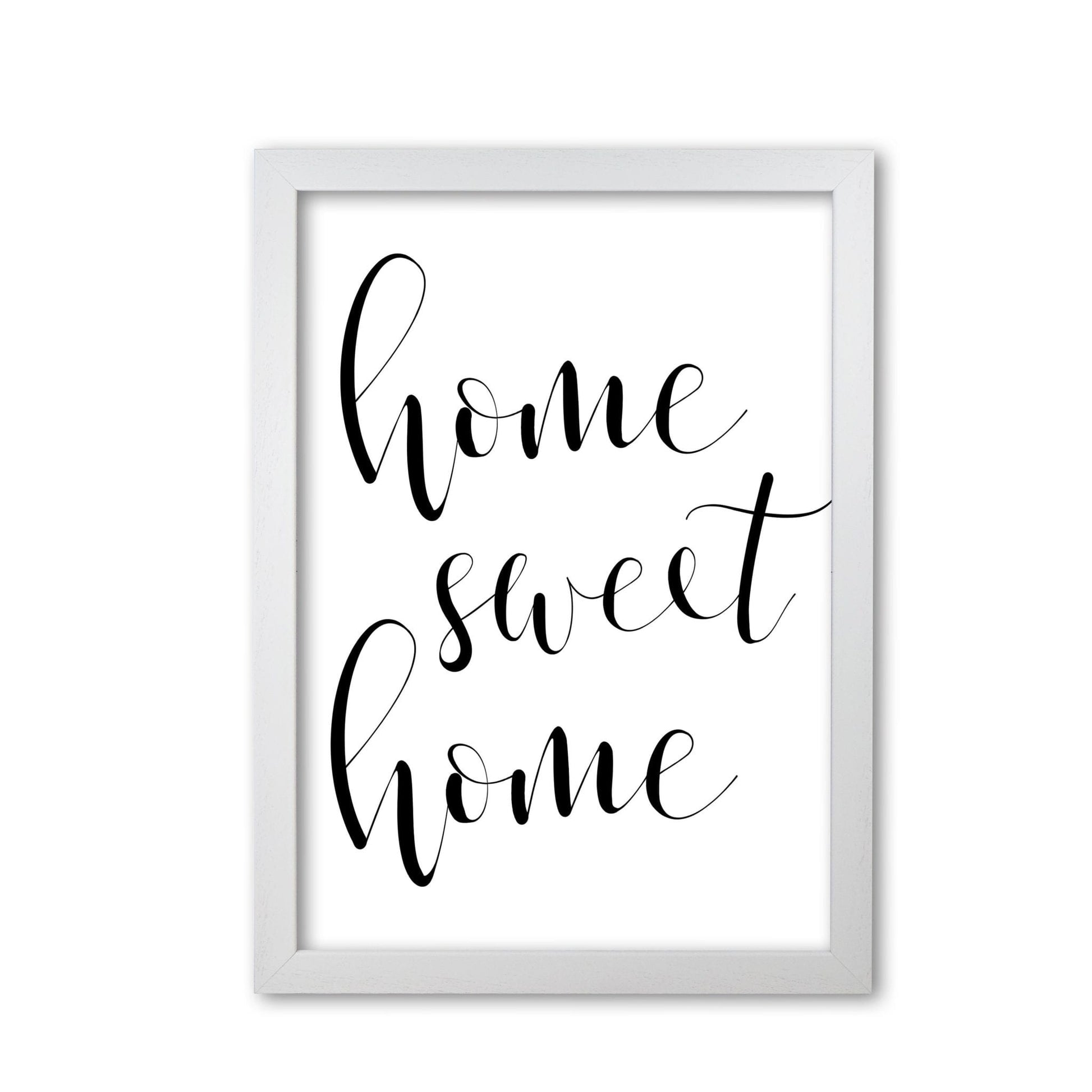 Home sweet home modern fine art print, framed typography wall art