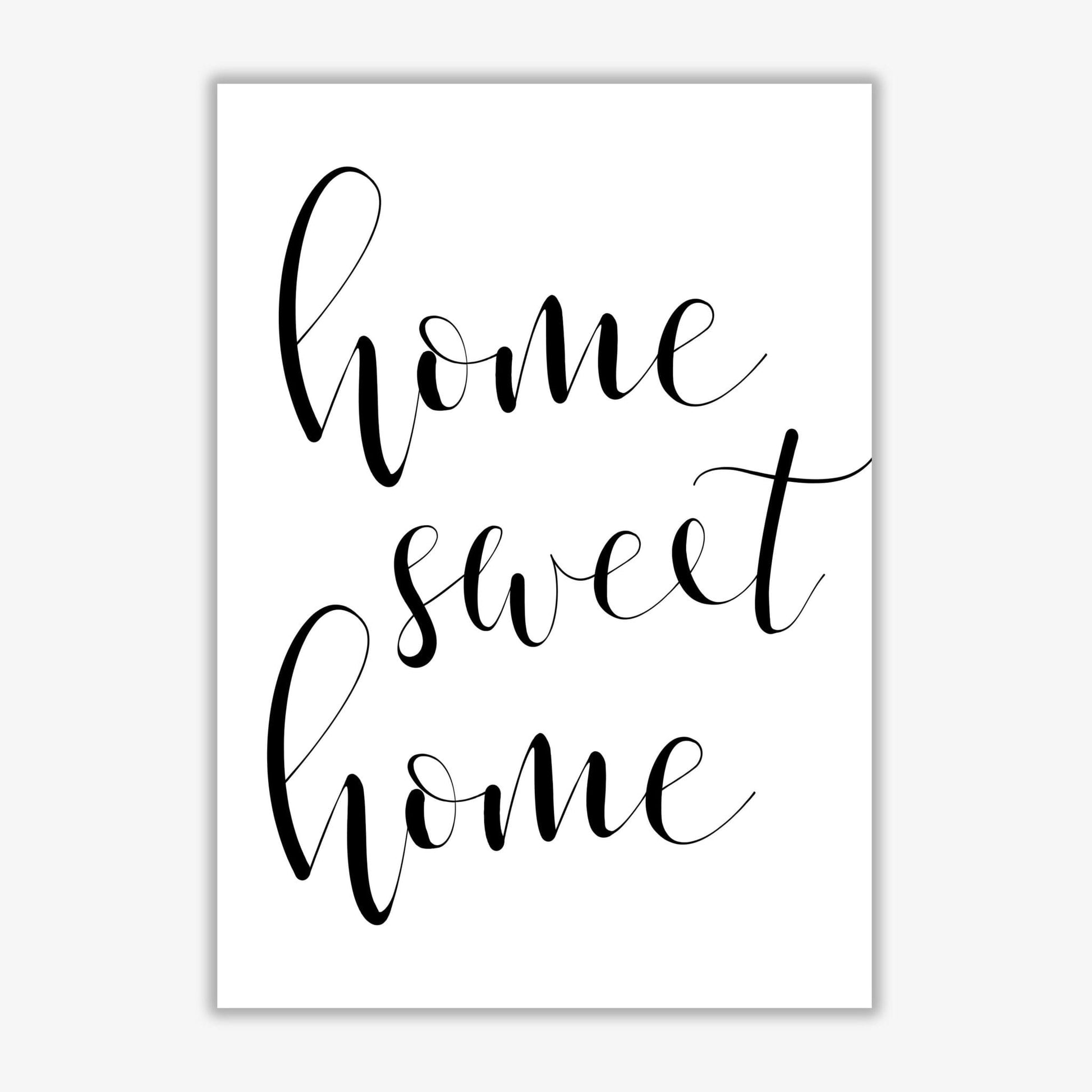 Home sweet home modern fine art print, framed typography wall art