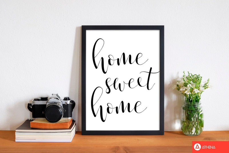 Home sweet home modern fine art print, framed typography wall art