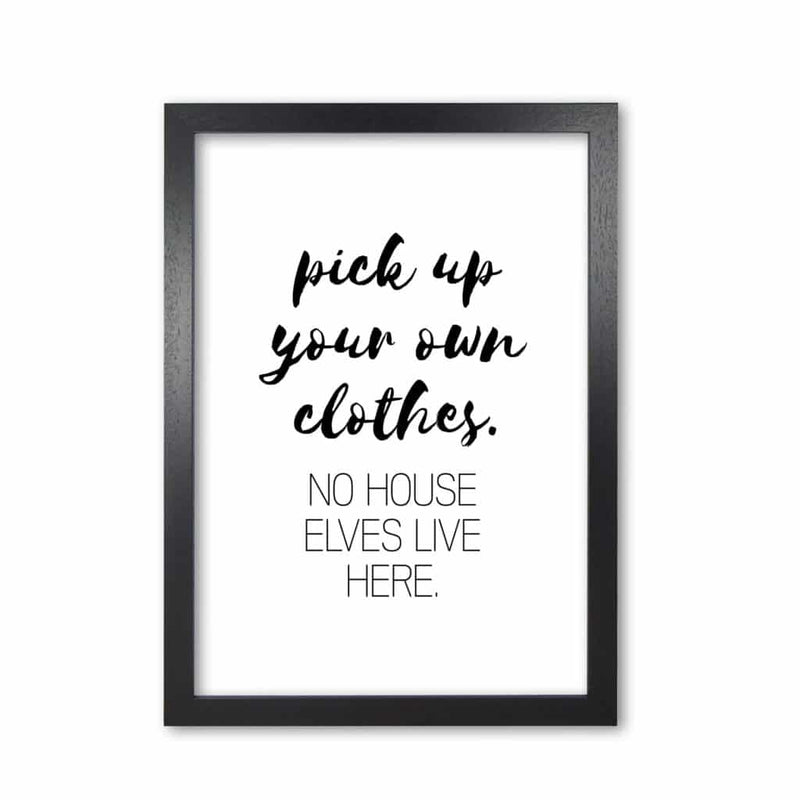 House elves, bathroom modern fine art print, framed typography wall art