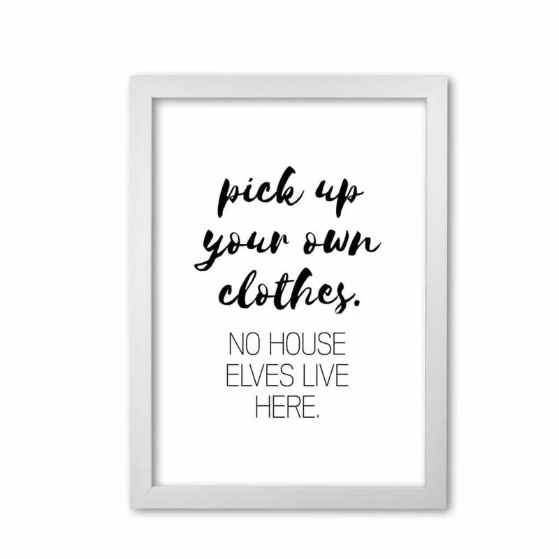 House elves, bathroom modern fine art print, framed typography wall art