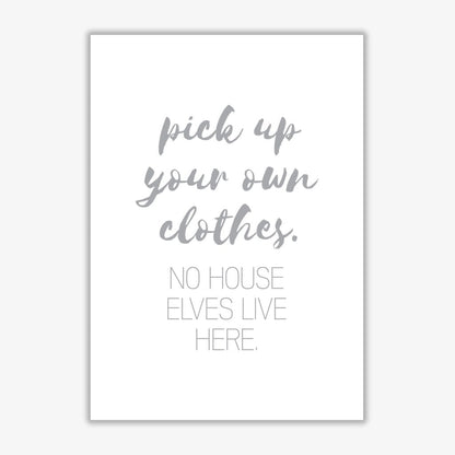House elves grey, bathroom modern fine art print, framed typography wall art