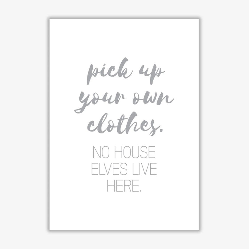 House elves grey, bathroom modern fine art print, framed typography wall art