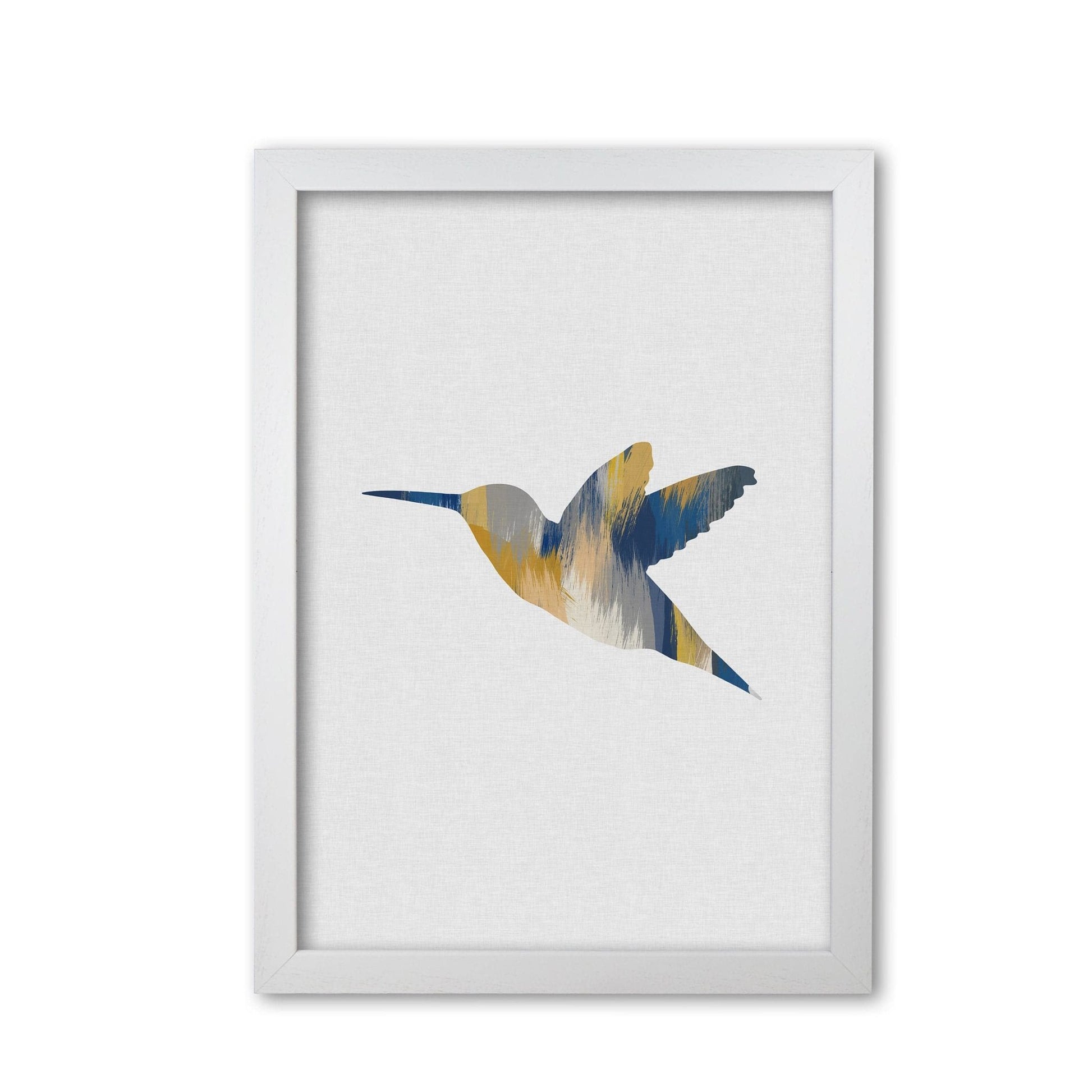 Hummingbird blue &#038; yellow i fine art print by orara studio