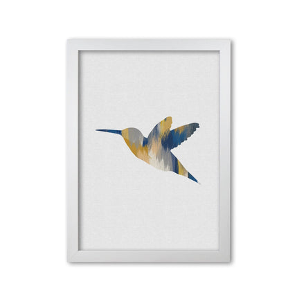 Hummingbird blue &#038; yellow i fine art print by orara studio
