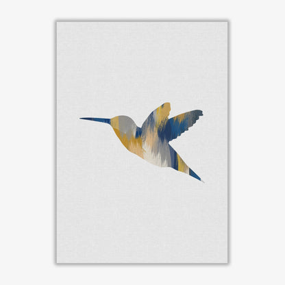 Hummingbird blue &#038; yellow i fine art print by orara studio