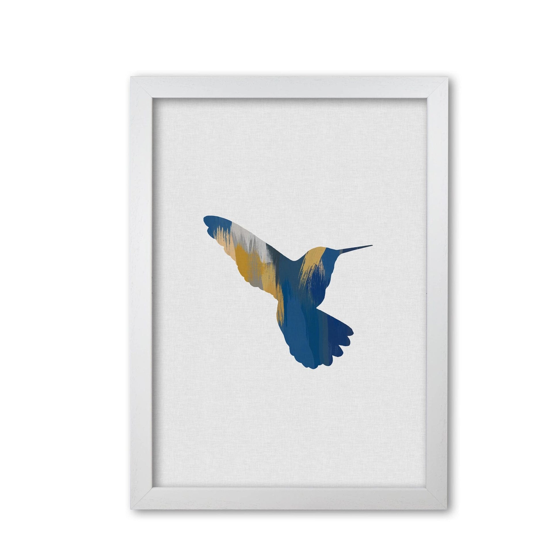 Hummingbird blue &#038; yellow ii fine art print by orara studio