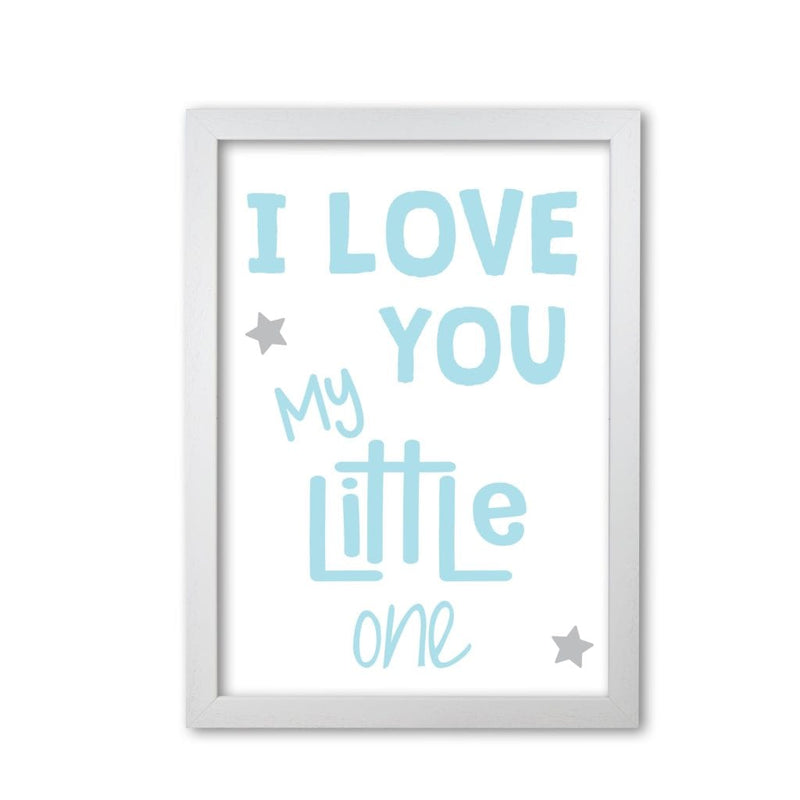 I love you little one blue modern fine art print, framed childrens nursey wall art poster