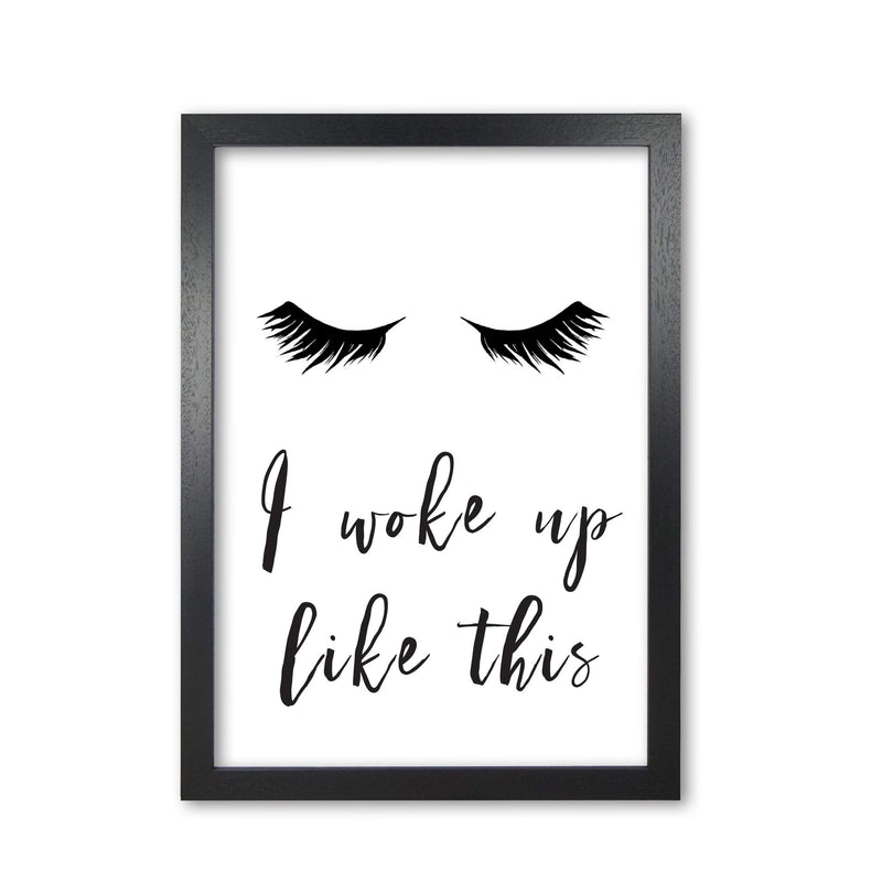 I woke up like this lashes modern fine art print, framed typography wall art
