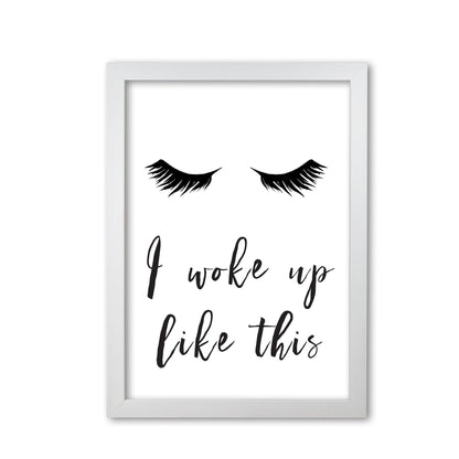 I woke up like this lashes modern fine art print, framed typography wall art