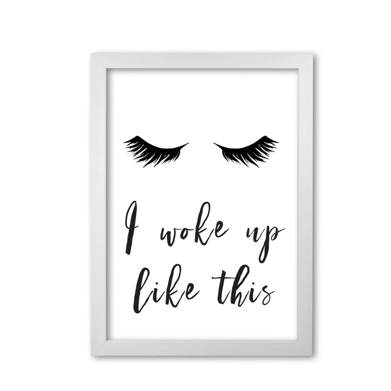 I woke up like this lashes modern fine art print, framed typography wall art