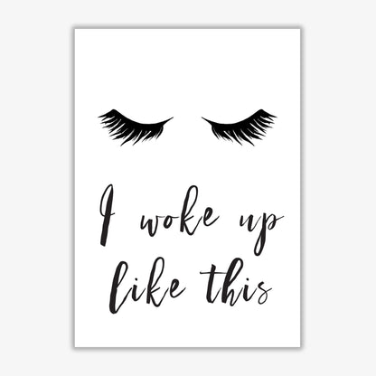 I woke up like this lashes modern fine art print, framed typography wall art