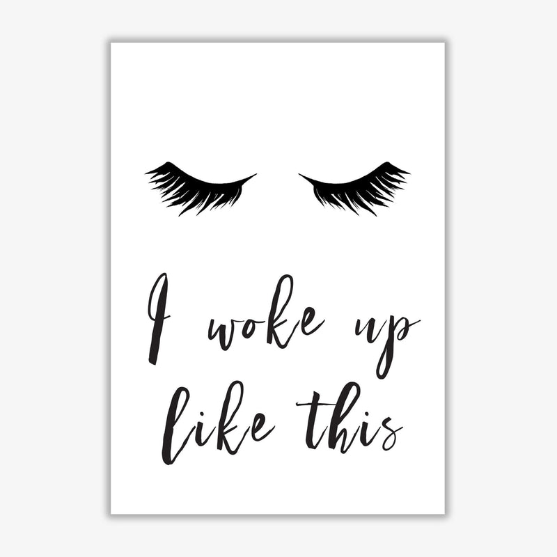I woke up like this lashes modern fine art print, framed typography wall art