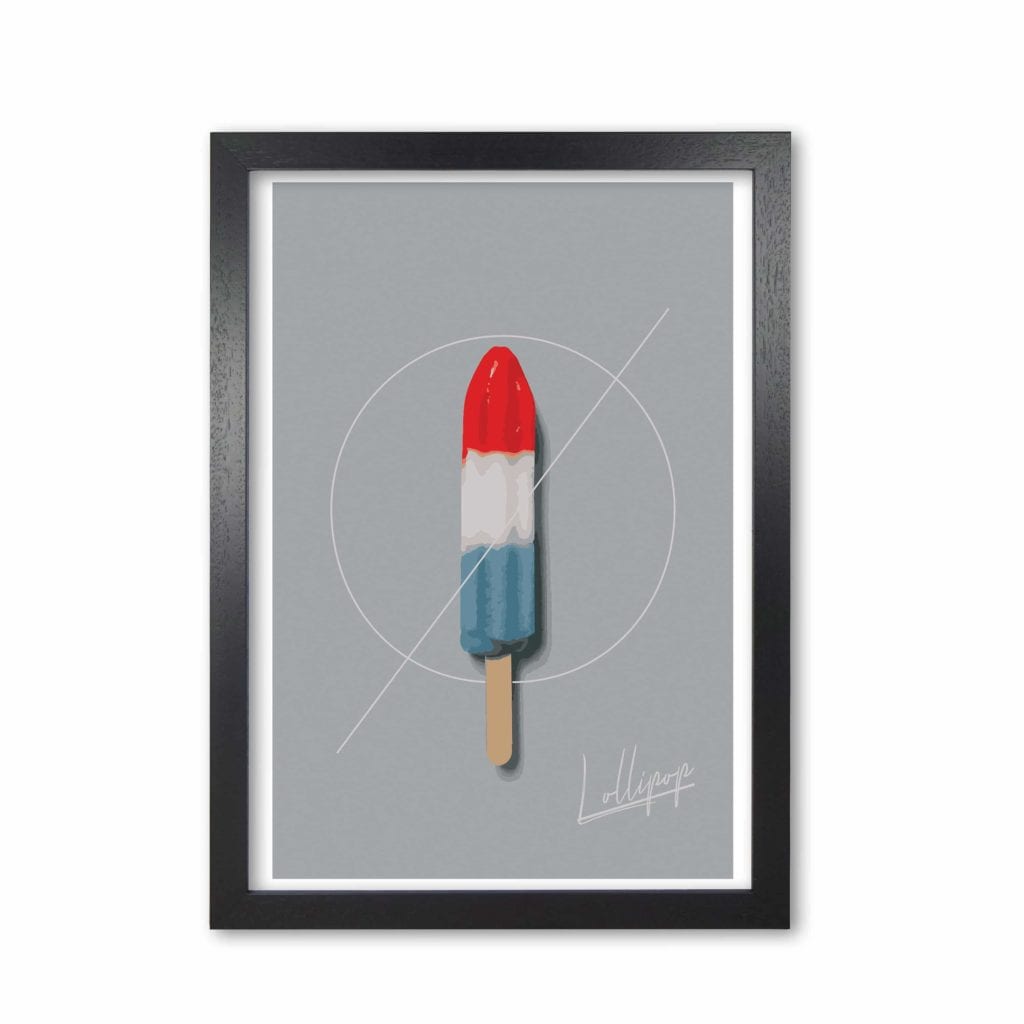 Ice lolly modern fine art print, framed kitchen wall art