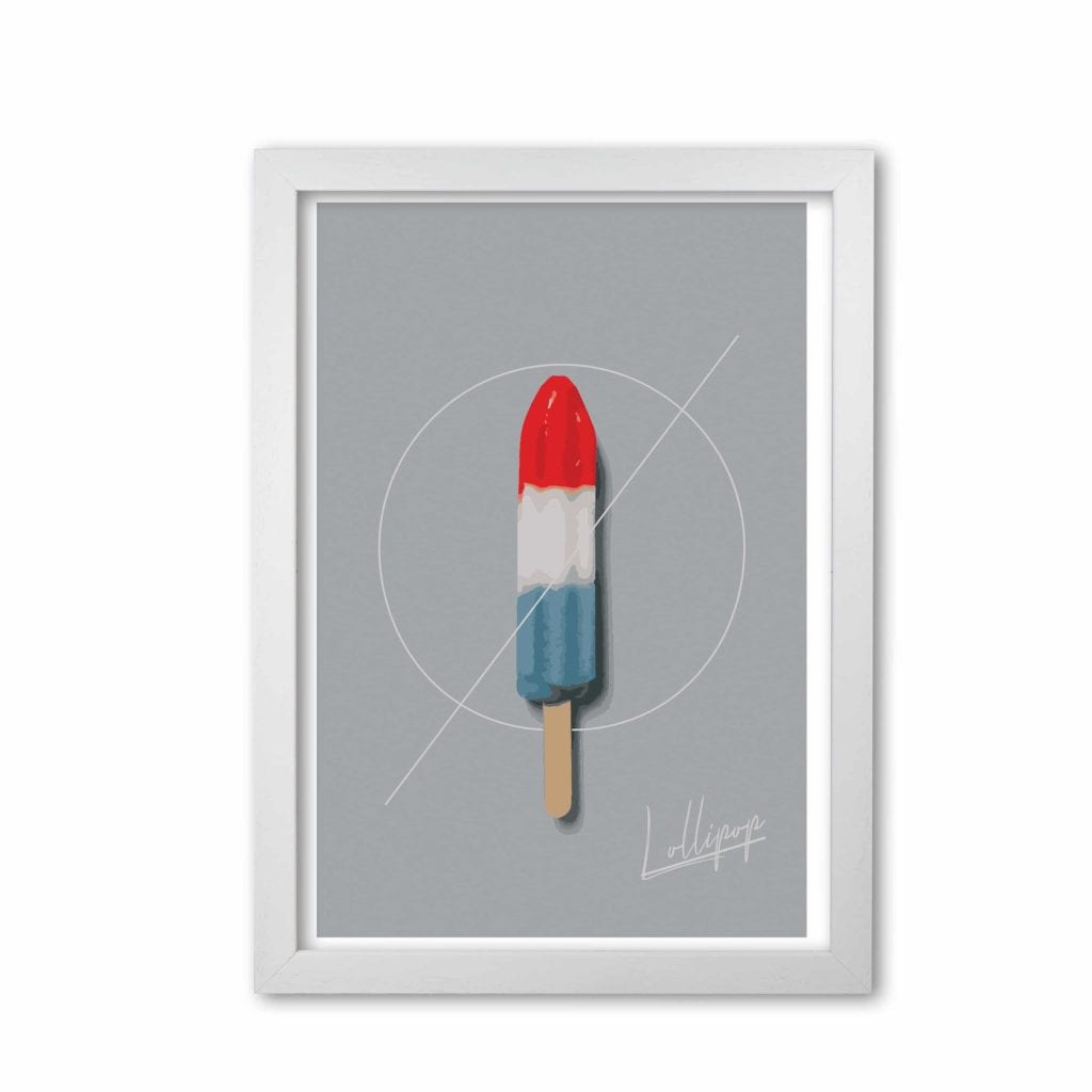 Ice lolly modern fine art print, framed kitchen wall art