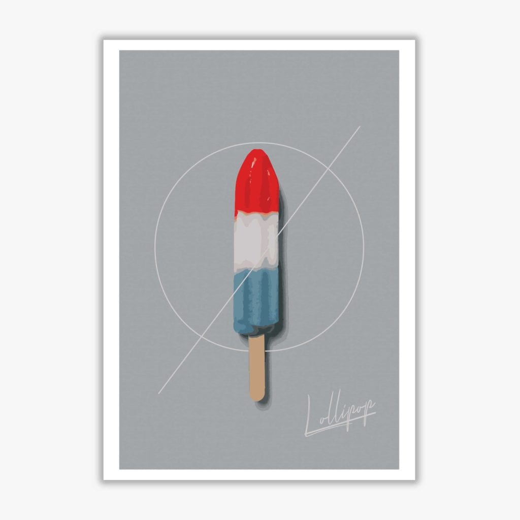 Ice lolly modern fine art print, framed kitchen wall art