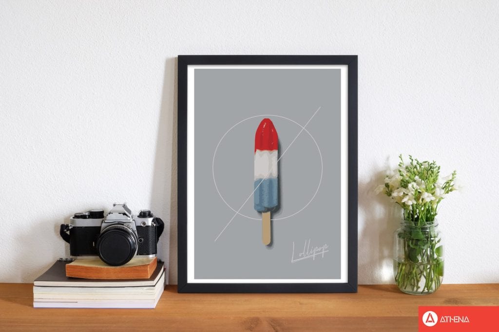 Ice lolly modern fine art print, framed kitchen wall art