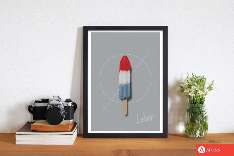Ice lolly modern fine art print, framed kitchen wall art