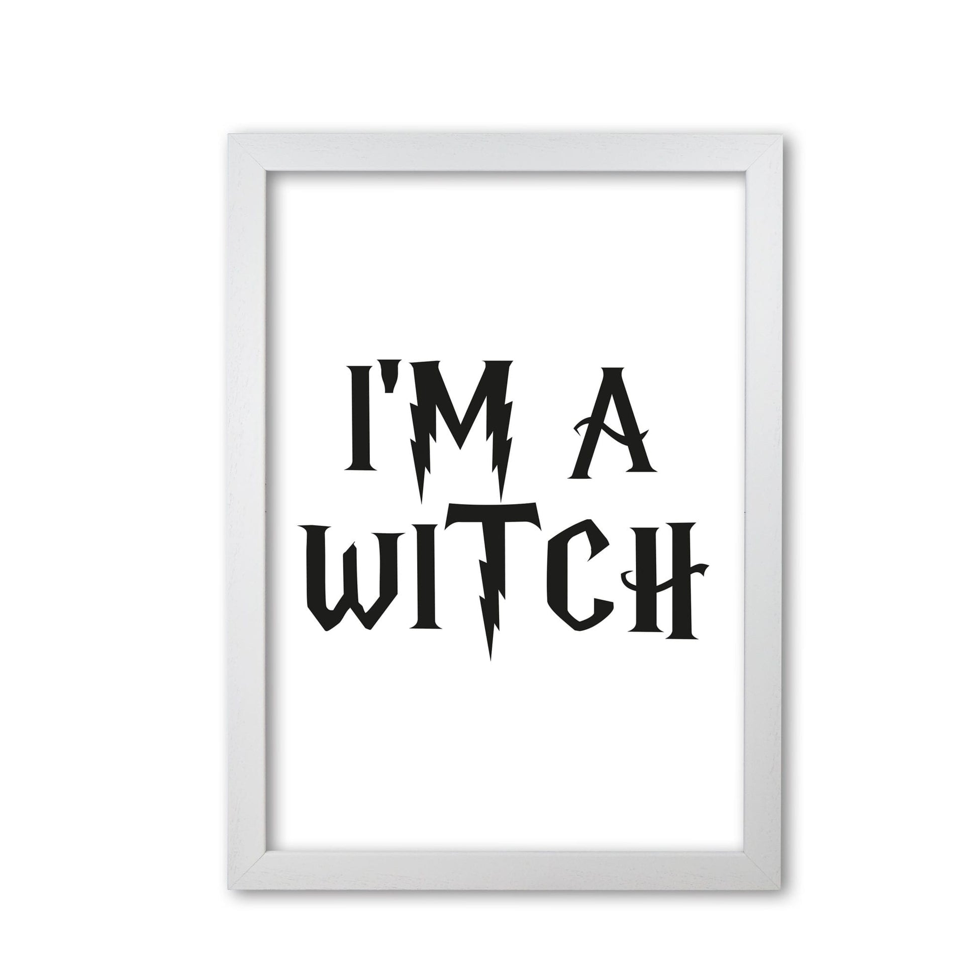 I&#39;m a witch modern fine art print, framed typography wall art