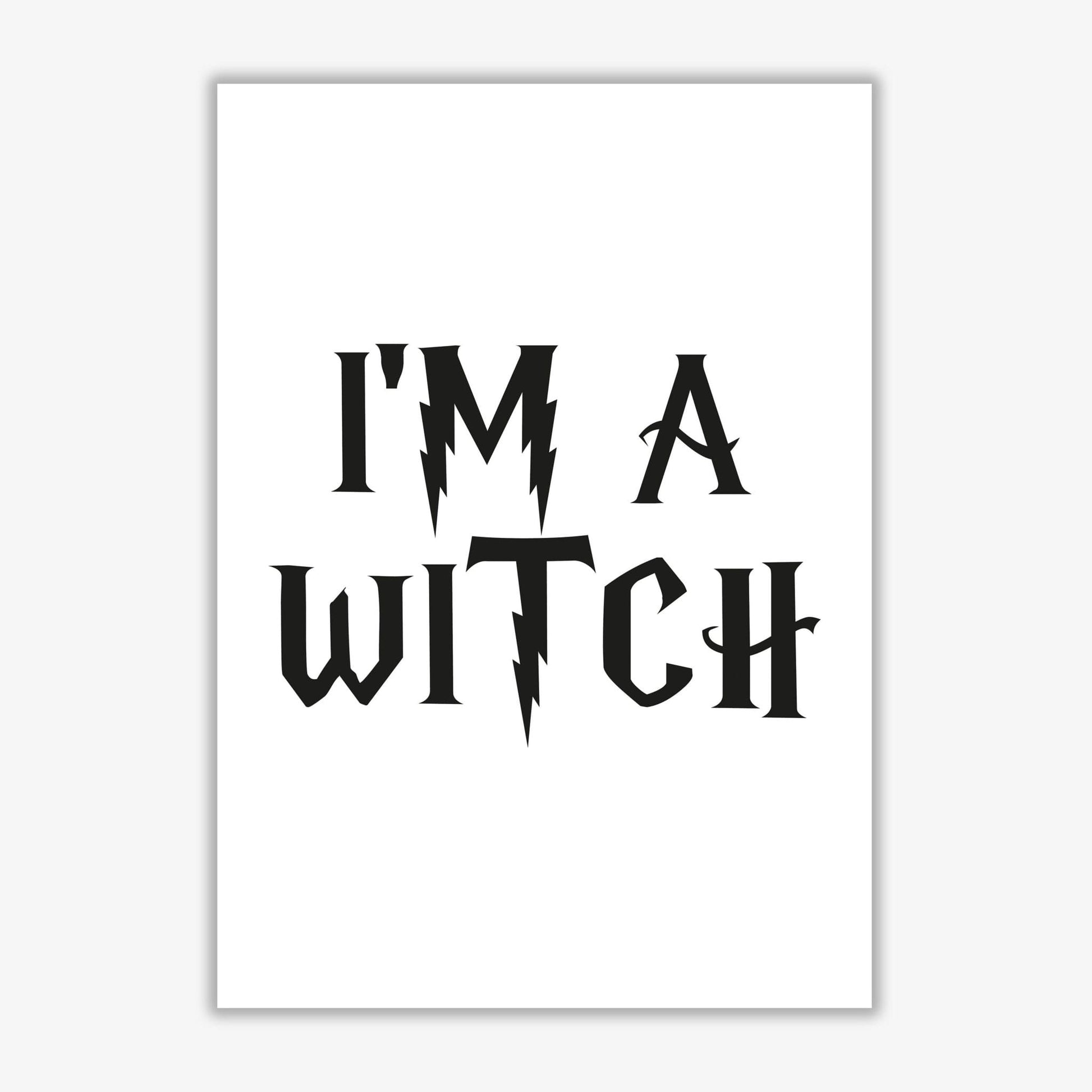 I&#39;m a witch modern fine art print, framed typography wall art