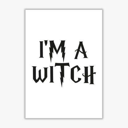 I&#39;m a witch modern fine art print, framed typography wall art