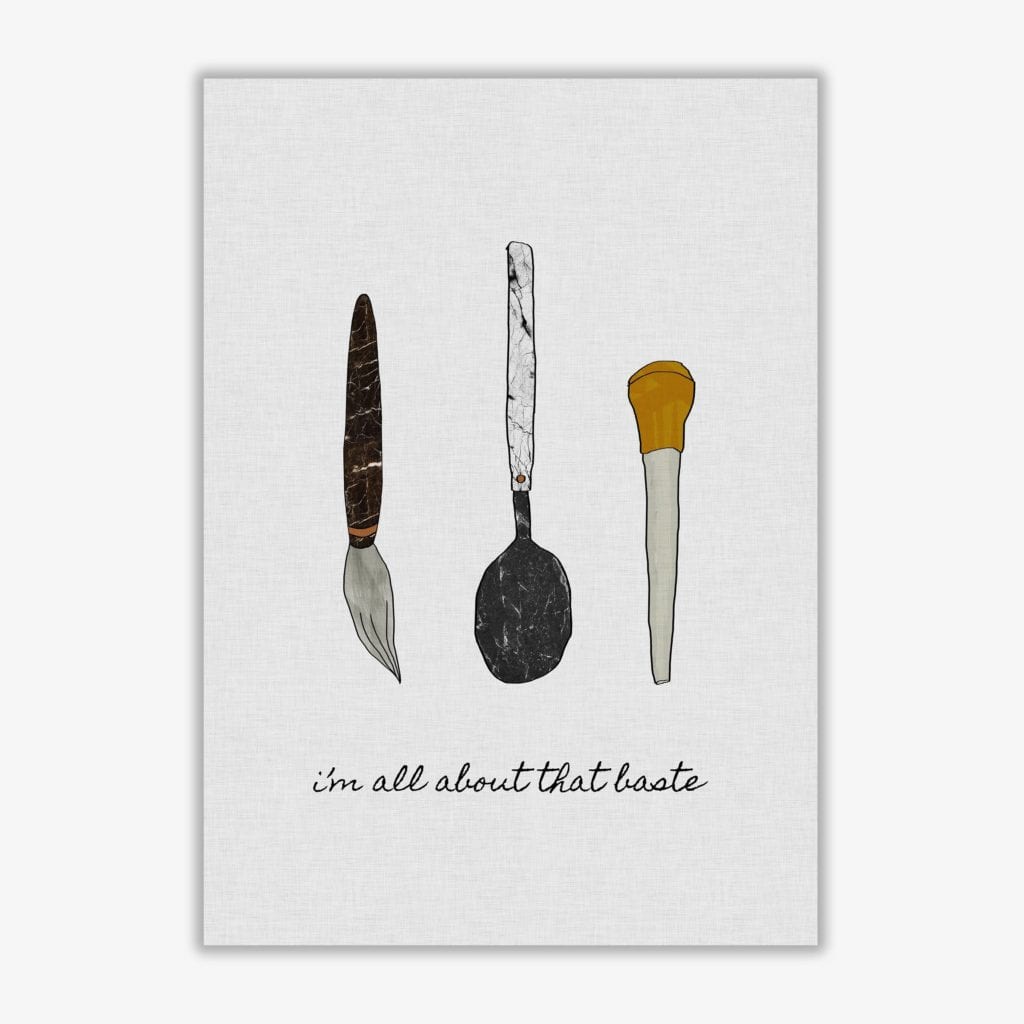I&#39;m all about the baste fine art print by orara studio, framed kitchen wall art