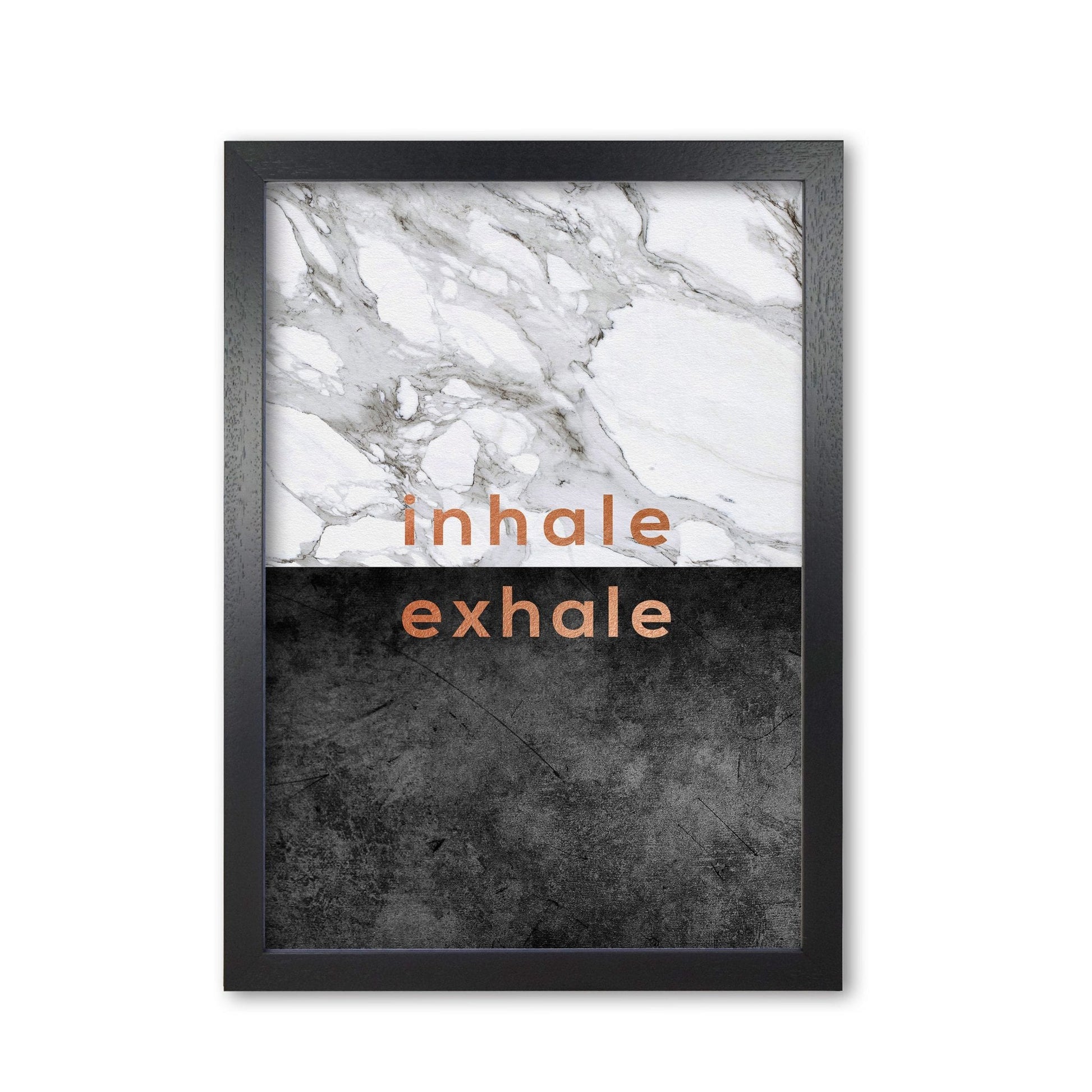 Inhale exhale copper quote fine art print by orara studio