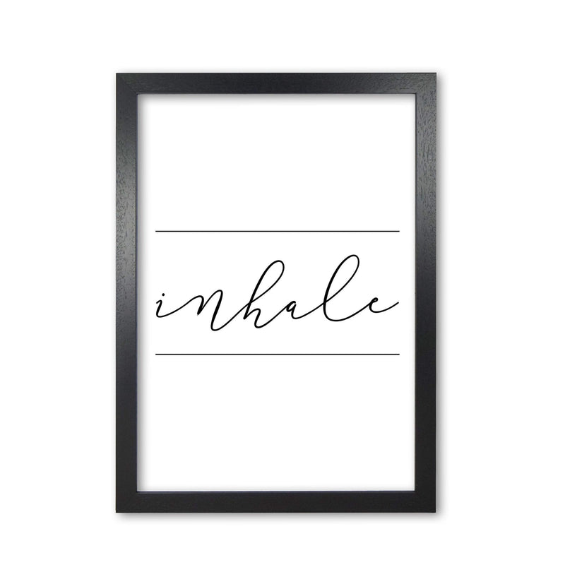Inhale modern fine art print, framed typography wall art