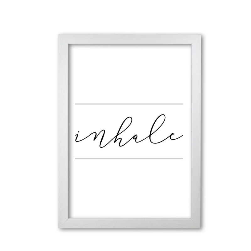 Inhale modern fine art print, framed typography wall art