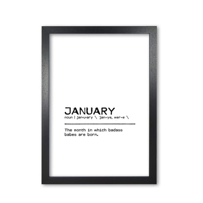 January badass definition quote fine art print by orara studio