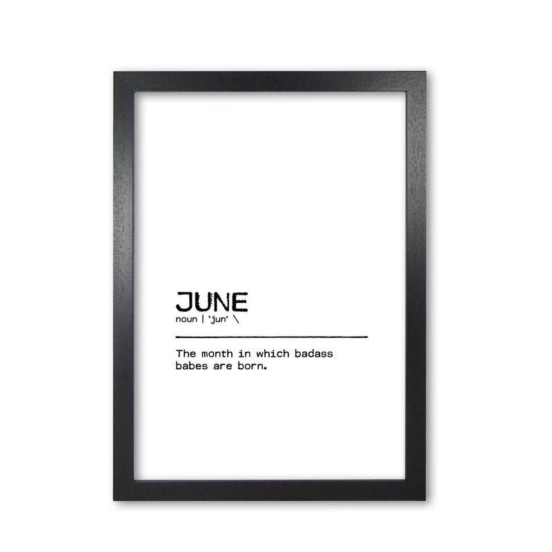 June badass definition quote fine art print by orara studio